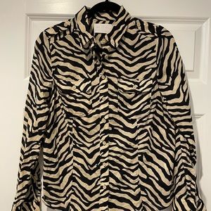 Banana republic button down zebra print